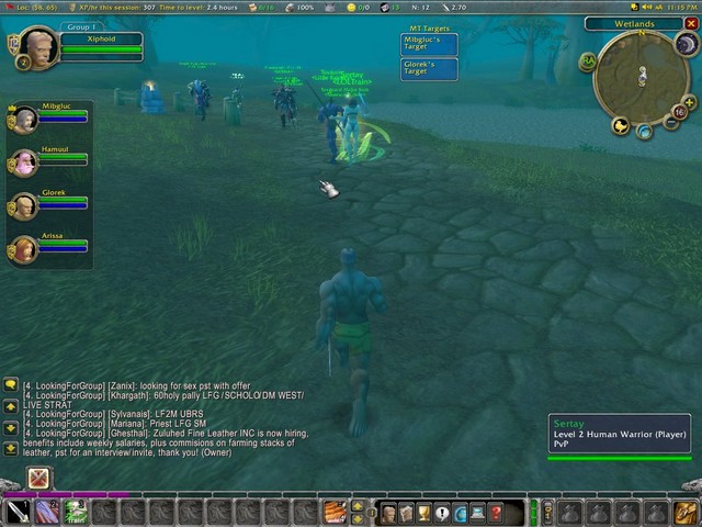 Being escorted through the wetlands