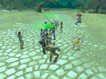 Regrouping just inside the Barrens, with our 60 NElf escort.