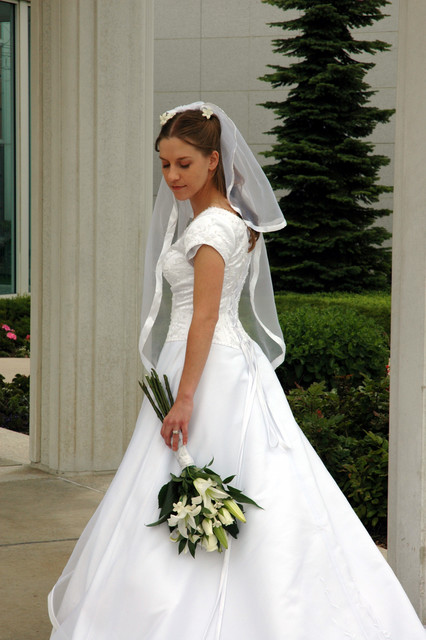 Contemplation of pretty dress